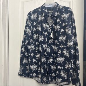 Quieti Abstract Button Down Dress Shirt Large